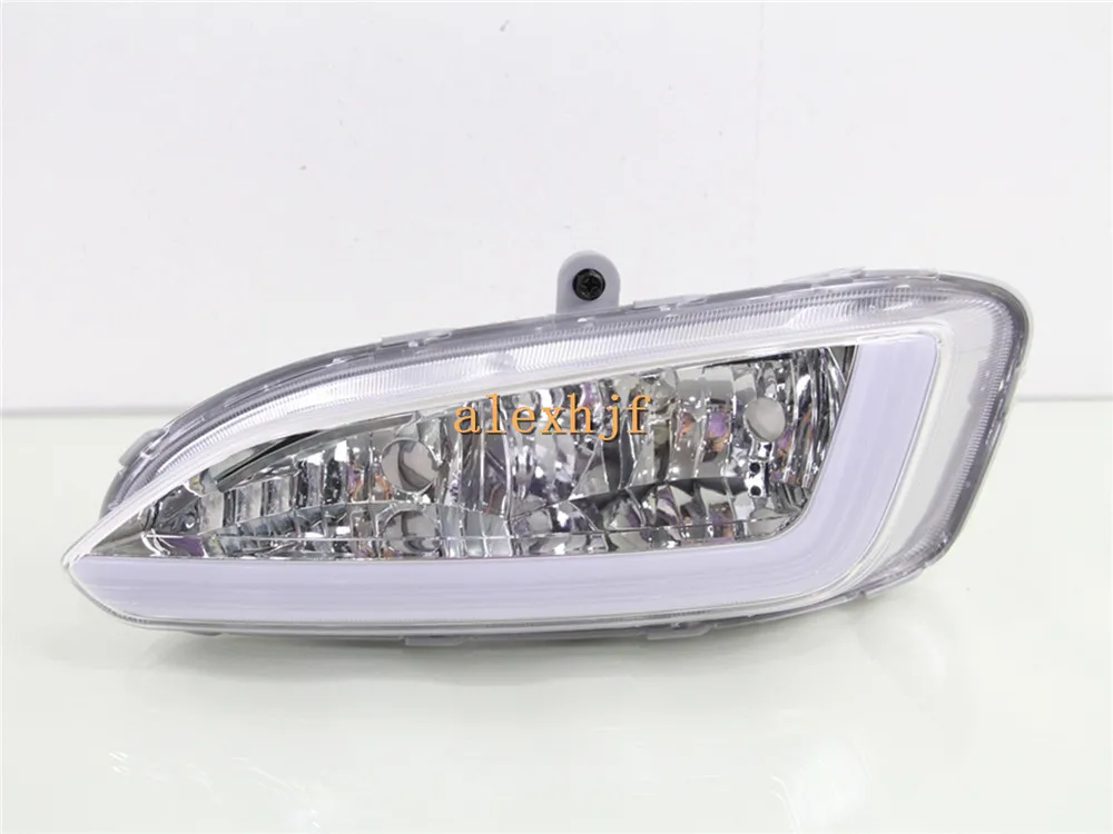 July King LED Light Guide Daytime Running Lights DRL, Fog Lamp Assembly Case for Hyundai 2013 All new Santa Fe (AU) / 2012 IX45