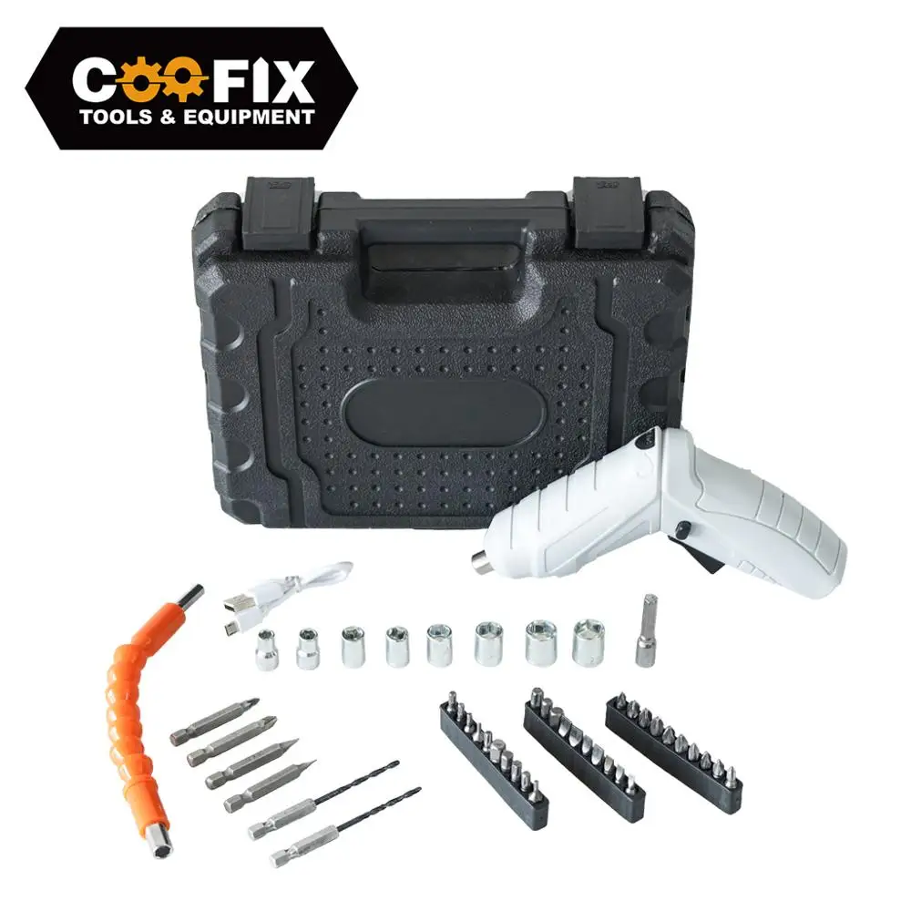 

COOFIX Portable Mini Electric Screwdriver Set 3.6V Rechargeable Cordless Screwdriver Kit Household Repair Tools