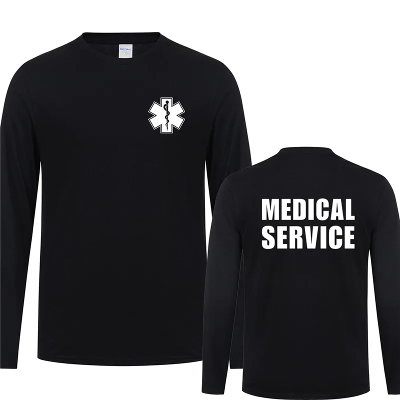 EMT Paramedic Emergency Medical Services Long Sleeve T Shirt Men Casual Mans Full Sleeve Tops QR-035