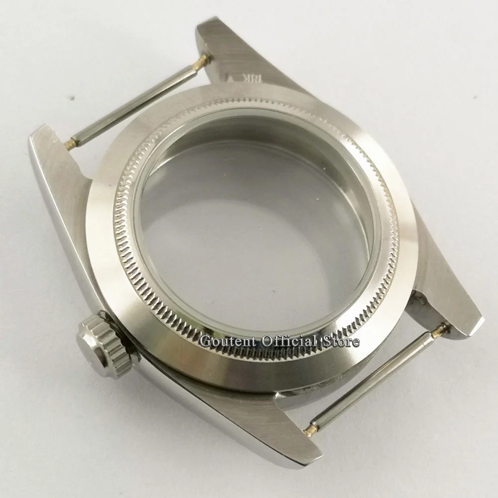 Goutent 36mm 39mm Sterile Silver Watch Case Sapphire Fit NH35 NH36 DG2813 3804 Miyota8205/8215/821A ETA2836 2824 PT5000 Movement