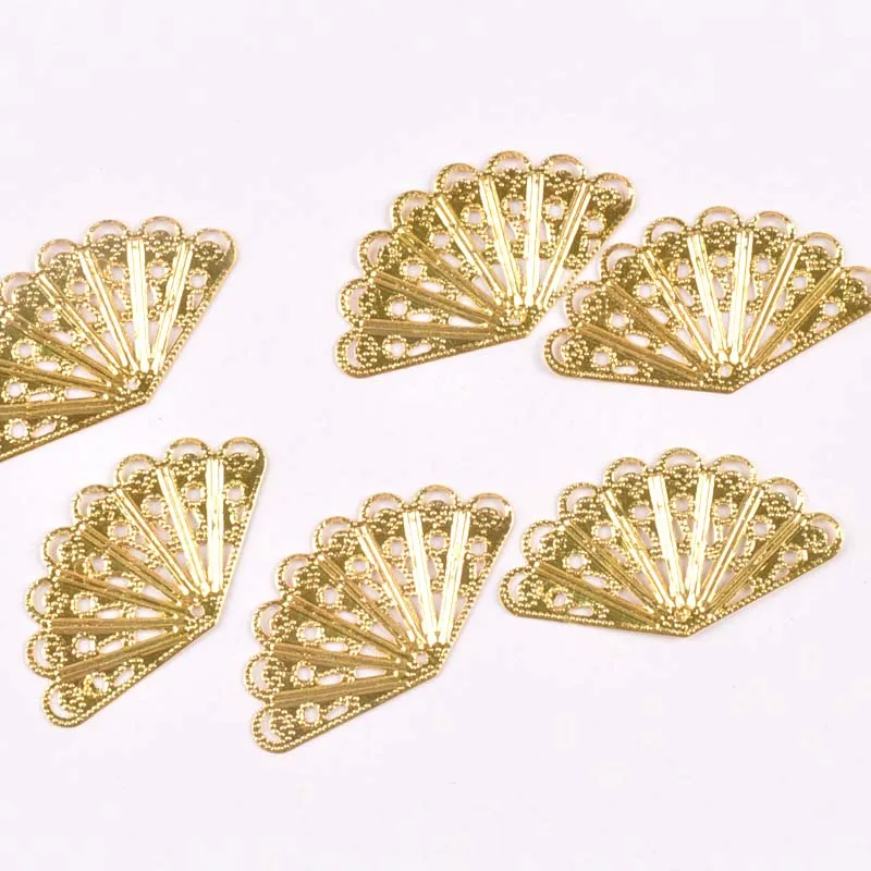 20Pcs 3 color Filigree Wraps Flower Connectors Metal Crafts Gift Decoration DIY Findings Jewelry Making 40x23mm YKL0767