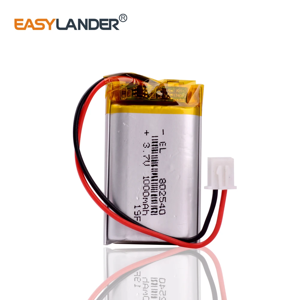 XH JST PH Plug 1000mAh 802540 3.7V Lithium Polymer Battery 852540 Scan Code Instrument Speaker Driving  Apparatus GPS DVR