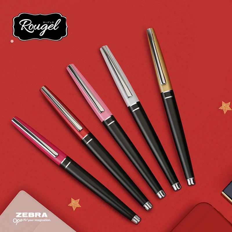 Japan ZEBRA Vintage Gel Pen JJ93 1pcs Rougel Limited Metal Pen with Black Ink Refillable Refill 0.5mm