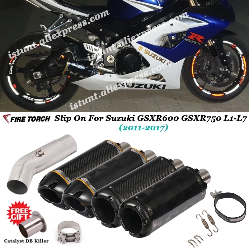 

Motorcycle Exhaust Modify Two Brothers Carbon DB Killer Muffler Escape Middle Connection Link Pipe For GSXR600 GSXR750 L1-L7