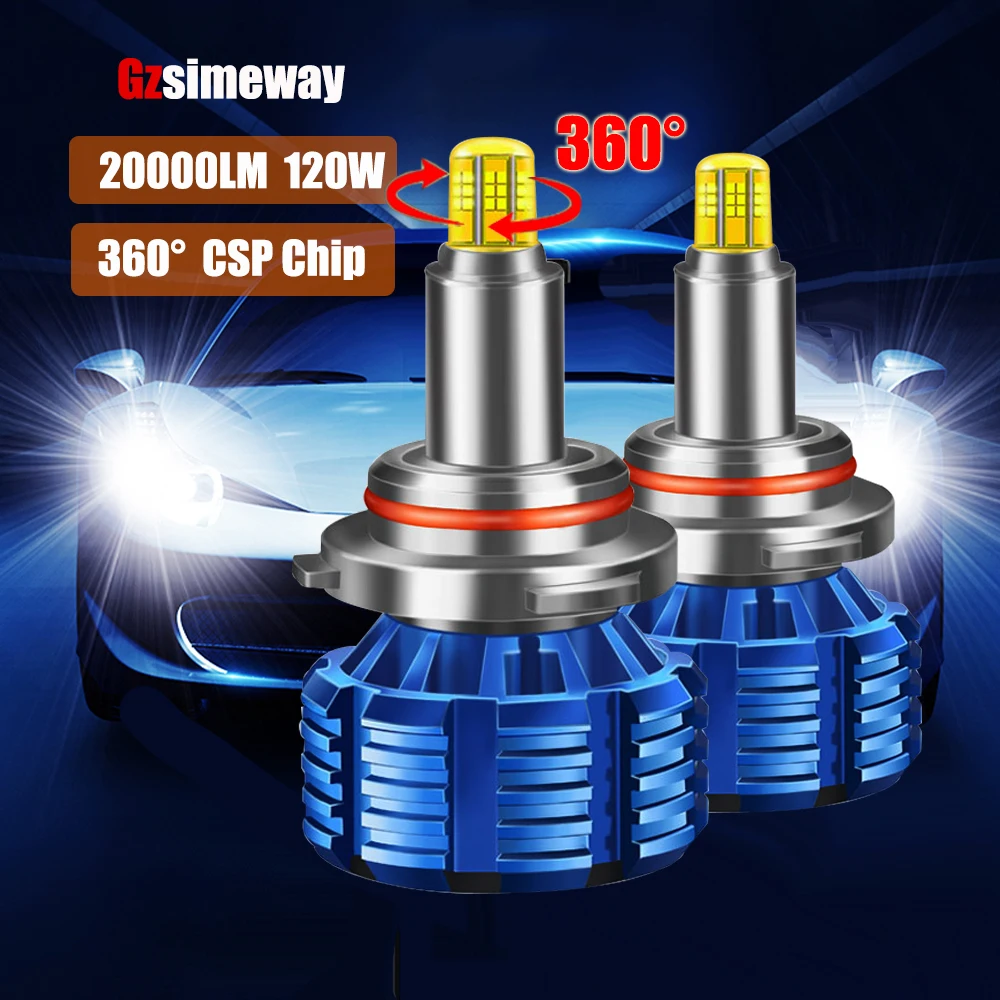 

2PCS H1 H7 LED Headligh H8 H11 9005 HB3 9006 HB4 9012 H3 Canbus Car Light Bulb 20000LM 120W 6000K Turbo Automotive Fog Lamp 12V