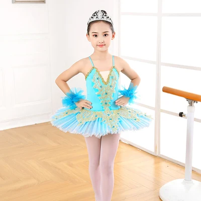 

Children's ballet skirt costumes little swan fluffy dance tutu skirt straps girls ballet costumes