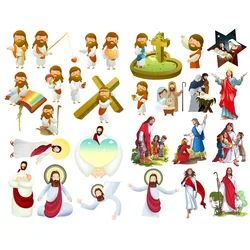 1 PCS Cute Christian Christ Jesus Precut Cute Aesthetic Book Journal Stickers Scrapbooking Stationery Office Art Supplies