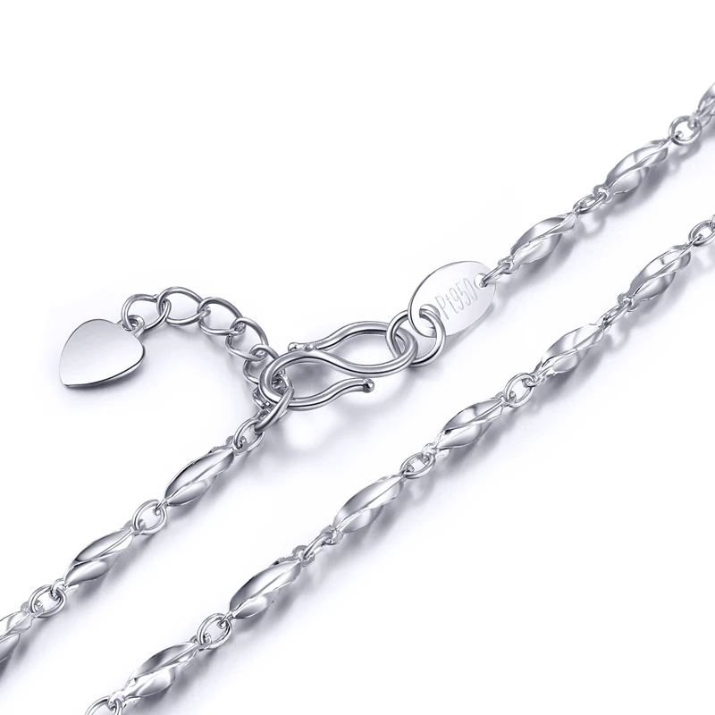 Real Pure Platinum 950 Bracelet Anklet Carambola Bead Link Adjustable Chain For Woman