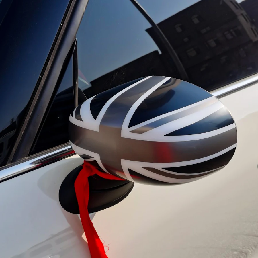 Union Jack Shell Decoration Car Rear View Mirror Stickers For MINI Cooper S JCW F60 F54 F55 F56 F57 2020 2021 2022 Car-styling