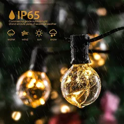 G40 ao ar livre led luzes da corda 7.5m 25 pces fio de cobre led lâmpada ip65 impermeável guirlanda cordas para o pátio natal decoração do casamento