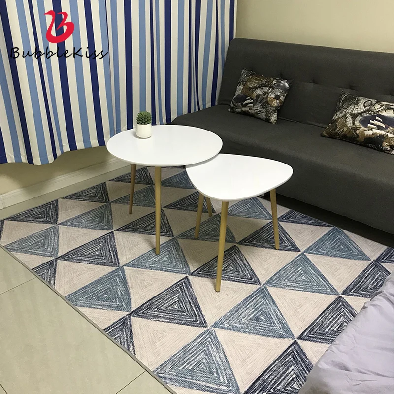 

Bubble Kiss Nordic Style Area Rug for Living Room Blue Black Geometric Pattern Bedroom Decor Carpet Thickened Sofa Table Mats