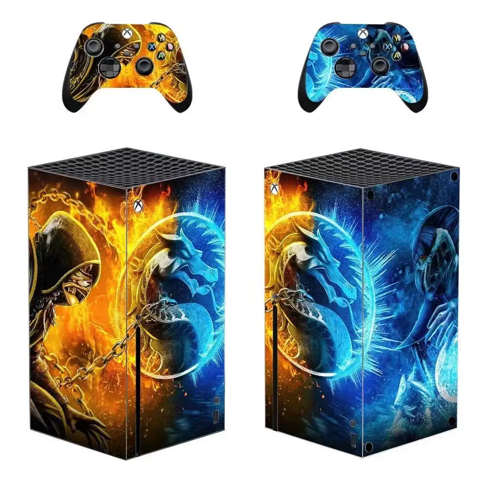 Mortal kombat Style Xbox Series X Skin Sticker for Console & 2 Controllers Decal Vinyl Protective Skins Style 1