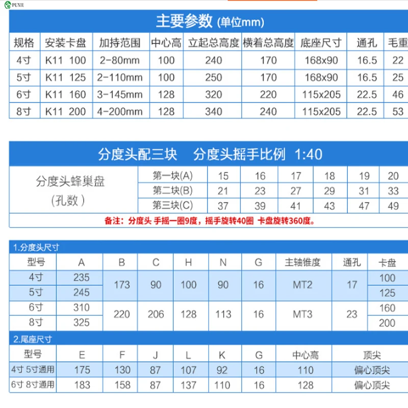 Indexer Manual presisi 4 /5 inci, kepala pembagi Universal kecil sederhana Vertikal Horizontal