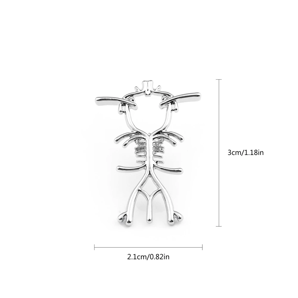 Hanreshe Classic Medicine Human SkeletonBone Brooch Pins Gold Color Metal Medical Lapel Backpack Badge for Doctor Nurse