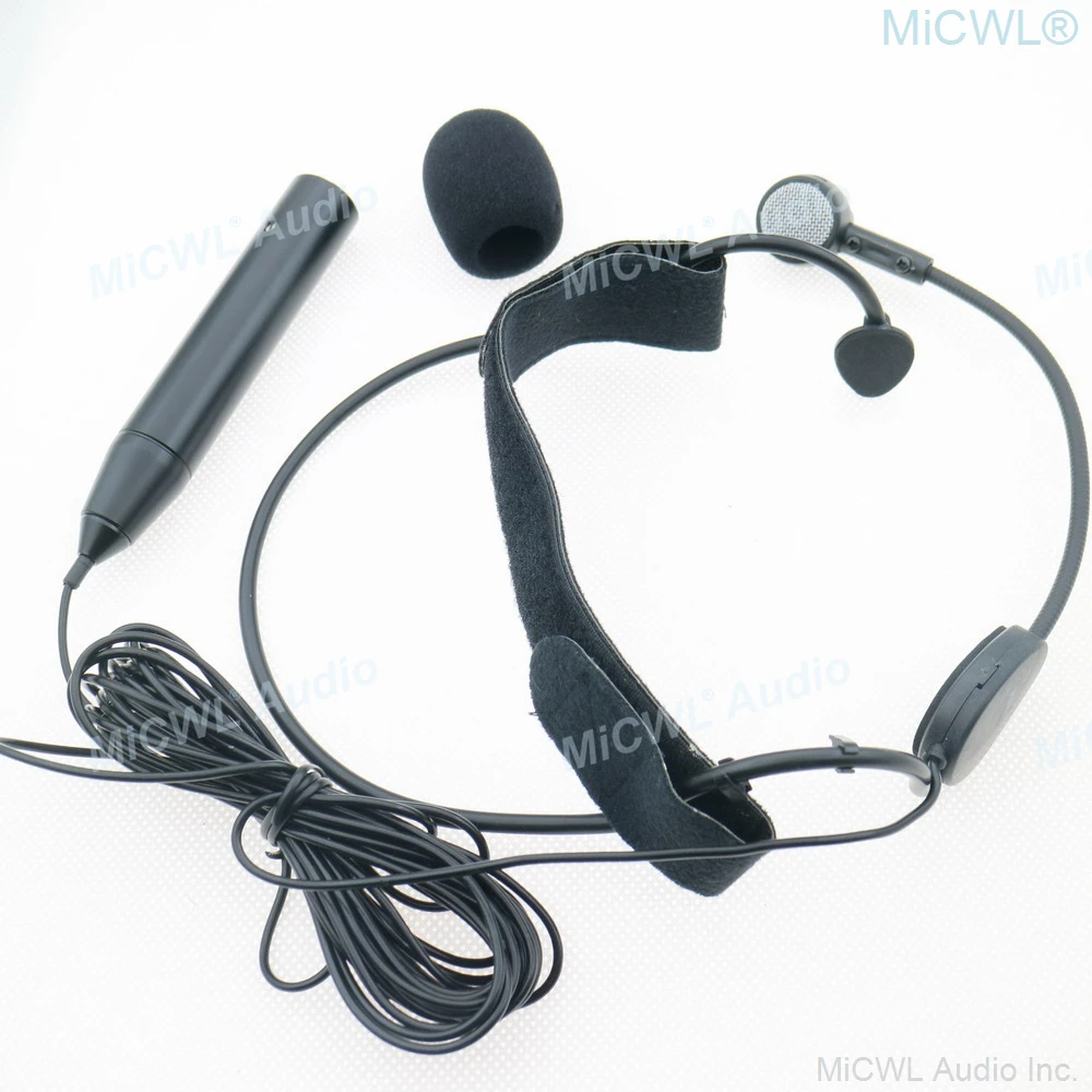 Professional Dynamic ME3 Headset Microphone XLR 3Pin Phantom Power Head wear Mic for Mixer 5m cable