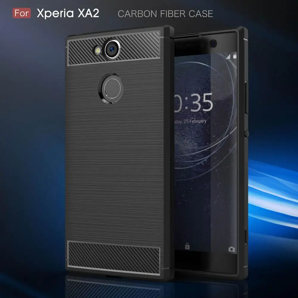 For Sony Xperia XA2 Case Carbon Fiber Soft Cover For Sony Xperia Xa2 Xa 2 Ultra H4113 H4133 H3113 H4213 H4233 H3213 H3223 Coque