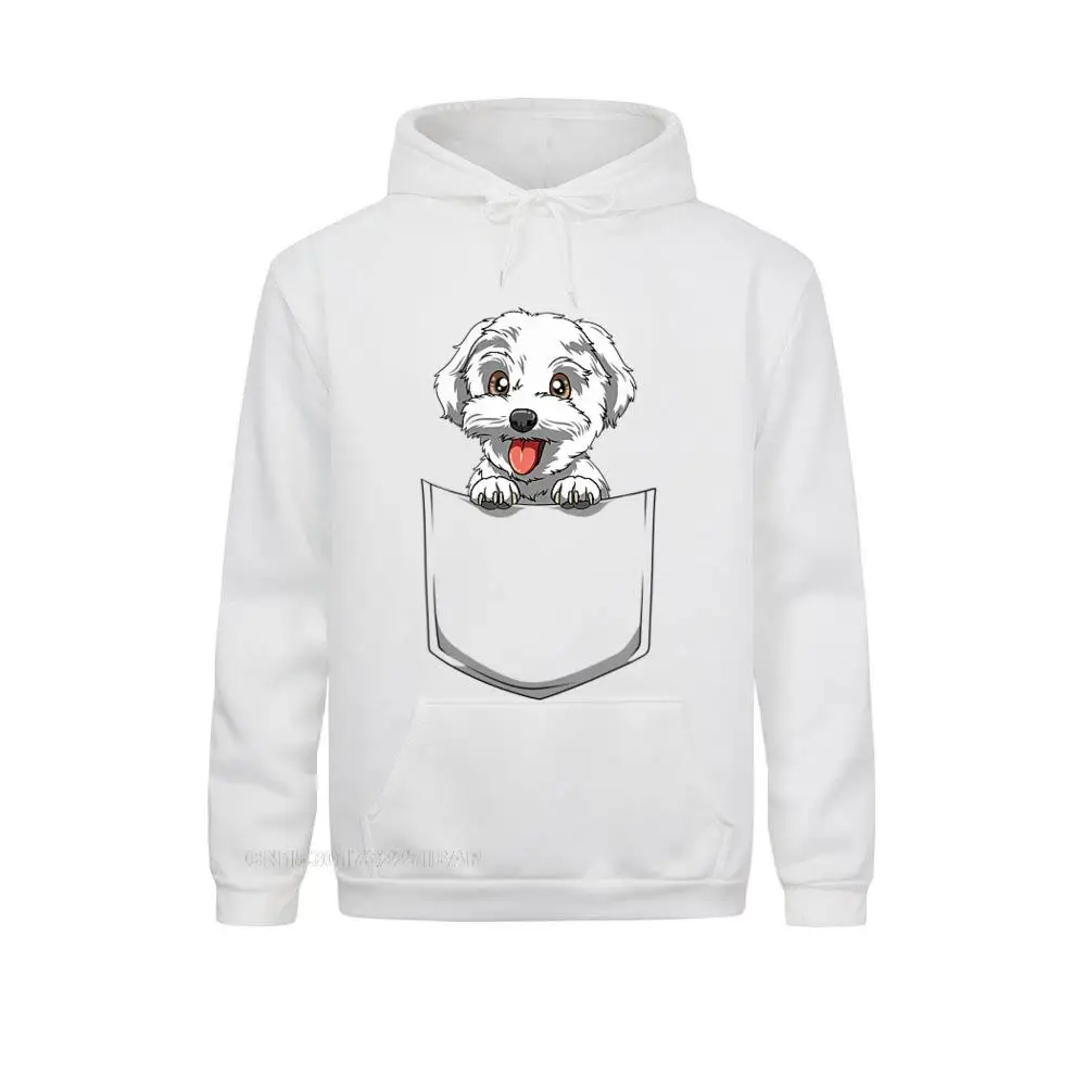 Maltese Pocket Maltese Peeking Out Pocket Maltese Lovers Dog Hooded Pullover Hip Hop Sweatshirts Newest Mens Hoodies Clothes