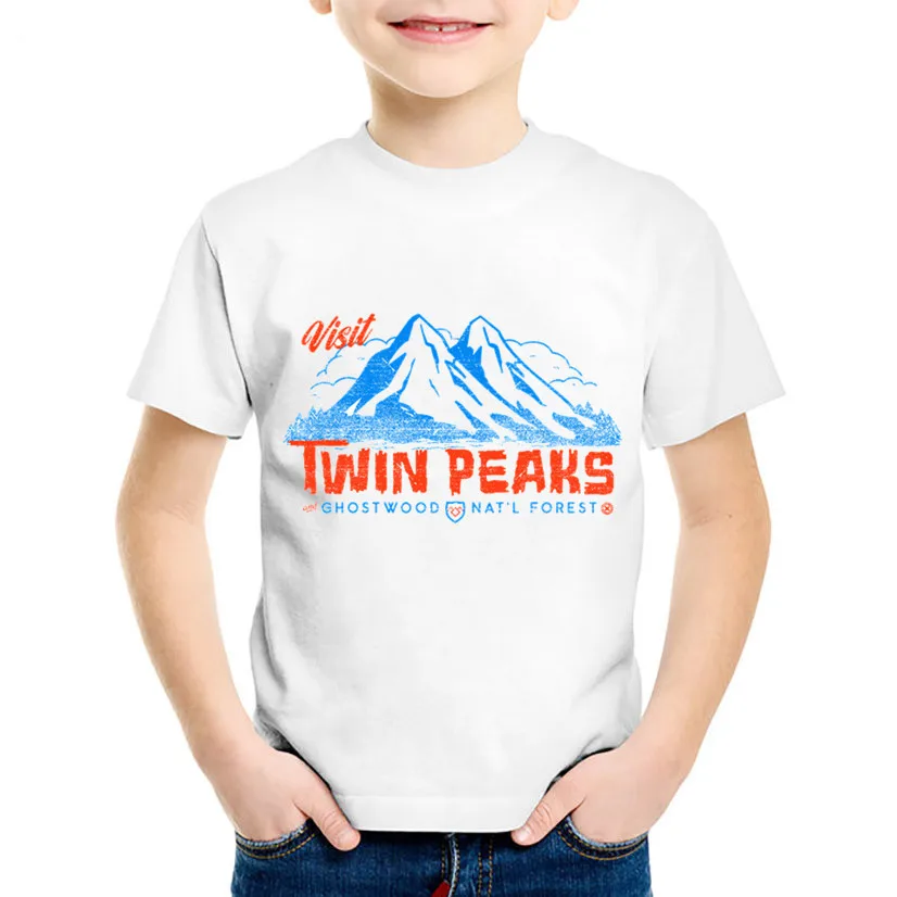 

Fashion Print Visit Twin Peaks Children T-shirts Kids Summer Short Sleeve Tee shirt cartoon kids t shirt for boys Clothing 83210