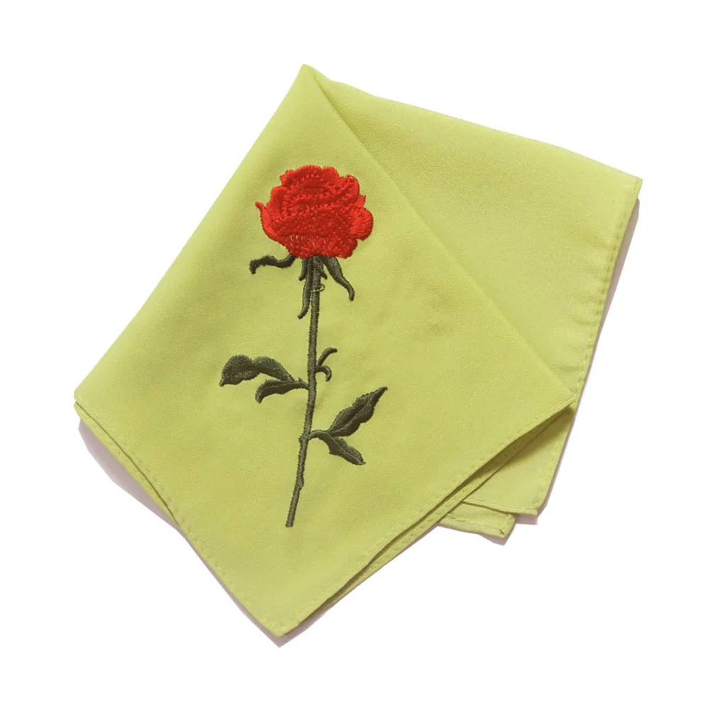 2Pcs Women Hankies Embroidered Flower Hanky Floral Assorted Ladies Girl Handkerchief Fabrics Accessories A04