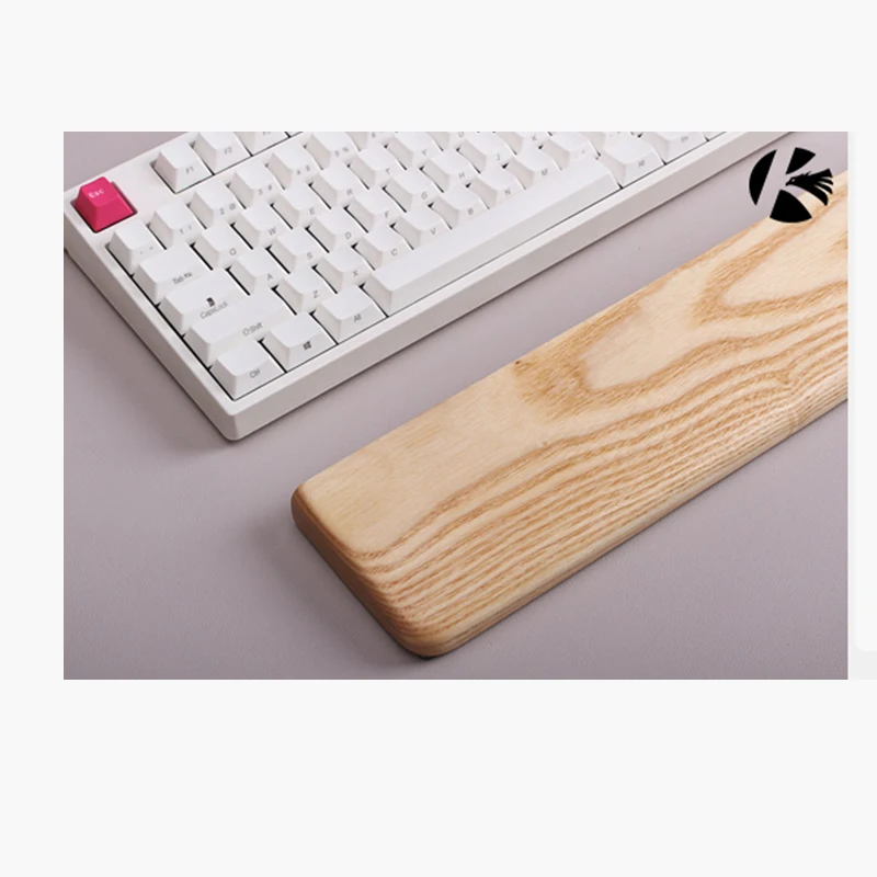 Kashcy solid Ashtree wooden palm rest for Ergonomic Gaming Mechanical Keyboard wrist support pad ,60 87 104 108keys view 3