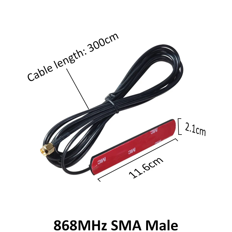 GSM антенна 868 МГц 915 МГц клееная полоса 868 м патч-антенна SMA-Male антенна 3 метра кабель 868 МГц 915 IOT антенна