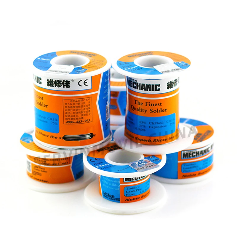 Металлическая кабельная катушка MECHANIC HX-100 55g 63%/37% Sn/Pb с канифольным сердечником 183 ℃ с температурой плавления от 0,2 мм до 1,2 мм,