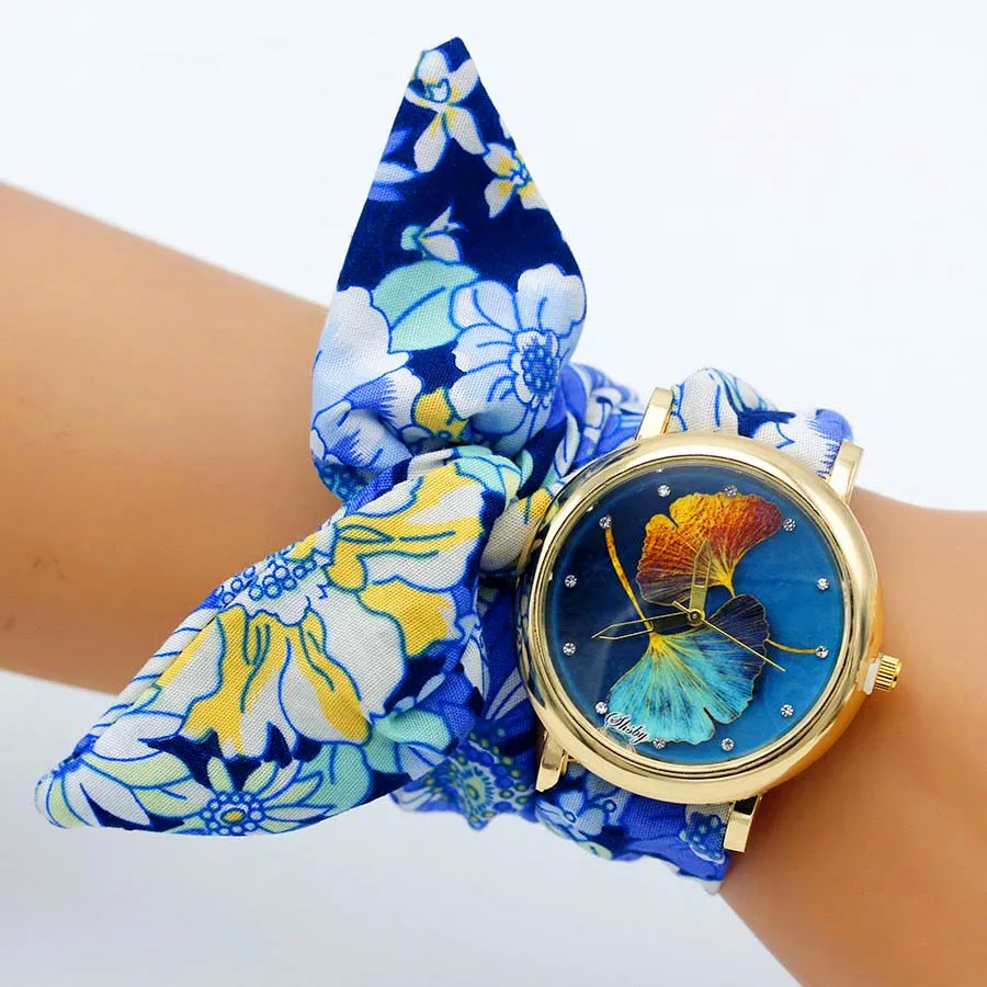 Shsby New Design Ladies Butterfly Cloth Wristwatch Women Dress Watch High Quality Fabric Watch Sweet Girls Bracelet Watch