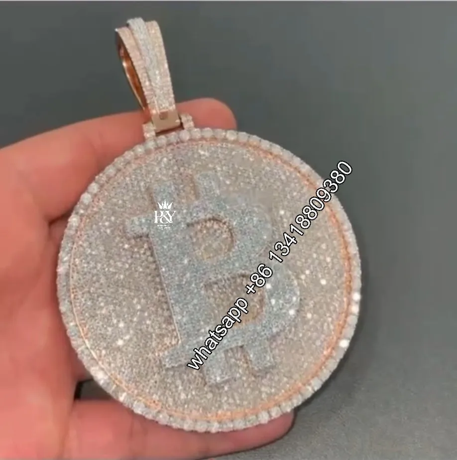 JEWE Gioielli Hip Hop personalizzati Diamanti ghiacciati Ciondoli da uomo Collana in argento sterling Moissanite Pendenti personalizzati