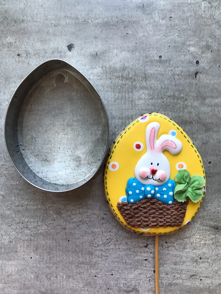 KENIAO Spring Easter Egg Cookie Cutter 8*10cm Biscuit Fondant Pastry Bread Sandwich Stainless Steel Large Size Cooki Mold Tool