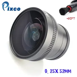 Pixco 52MM 0.25X Super Macro Wide Angle Fisheye Lens thread lens For Canon Fuji FX NIKON PENTAX DSLR SLR Camera
