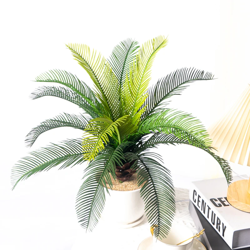 40 cm künstliche Pflanzen Cycas Palme Kunststoff tropische Pflanze gefälschte Baumblätter falsche Blätter für Hausgarten Hochzeitsdekoration – Detail 13