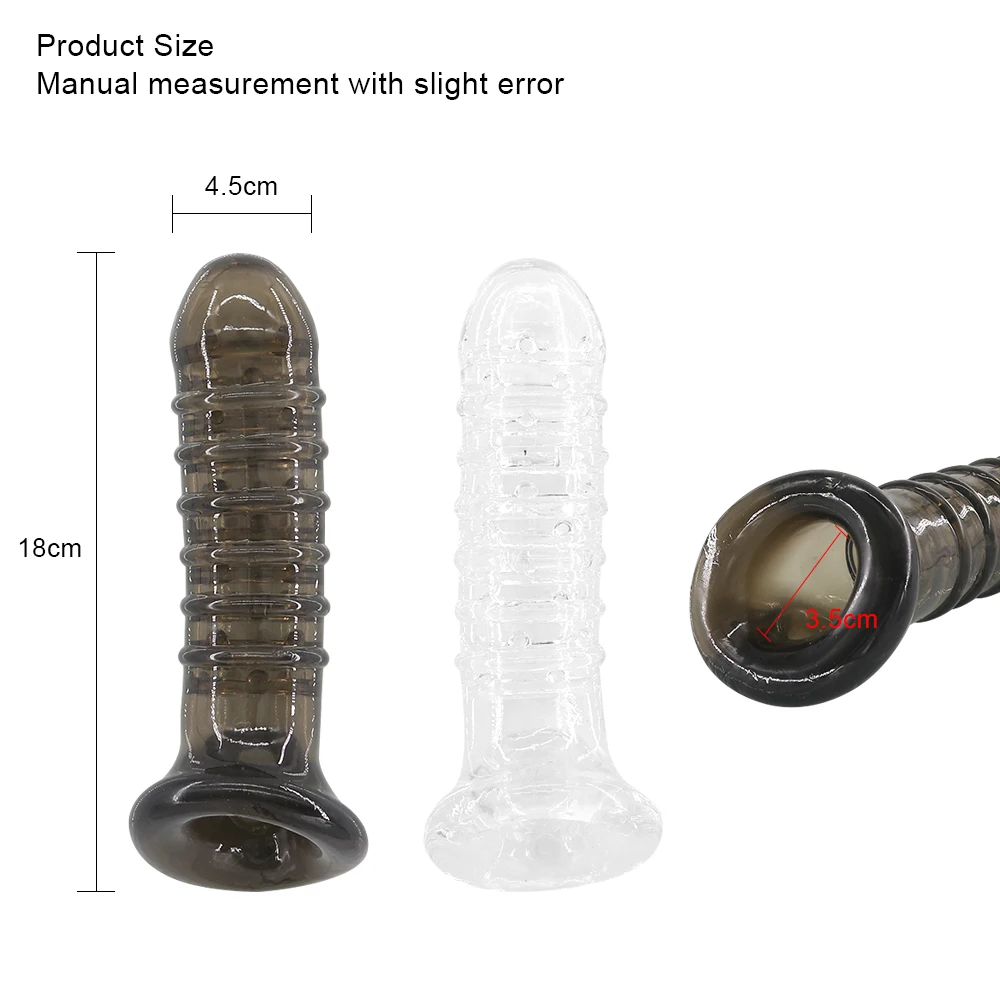 EXVOID Penis Sleeve Cocks Extender Penig Ring Reusable Silicon Condom Dildo Enlargement Sex Toys For Men G-spot Massager