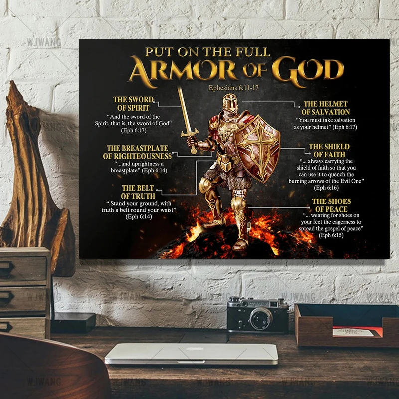 Armor of God Jesus Canvas Wall Art Picture Posters and Prints Christian Canvas Painting Wall Decor Art Home Decor Christmas Gift