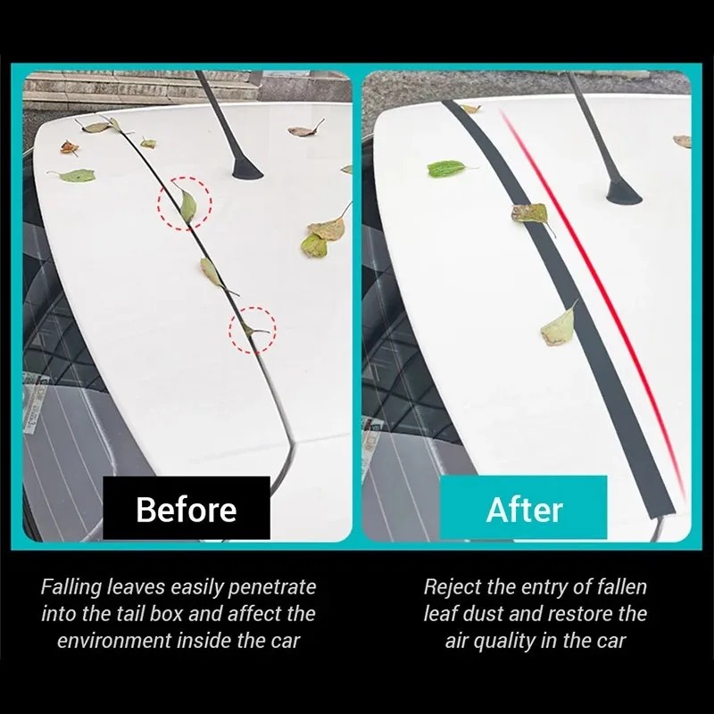 Car Rubber Sealing Strip Auto Trunk Lid Gap Seal Strip untuk Hatchback Upper Edge Adhesive Trim Auto Dustproof Sealant Accessorie