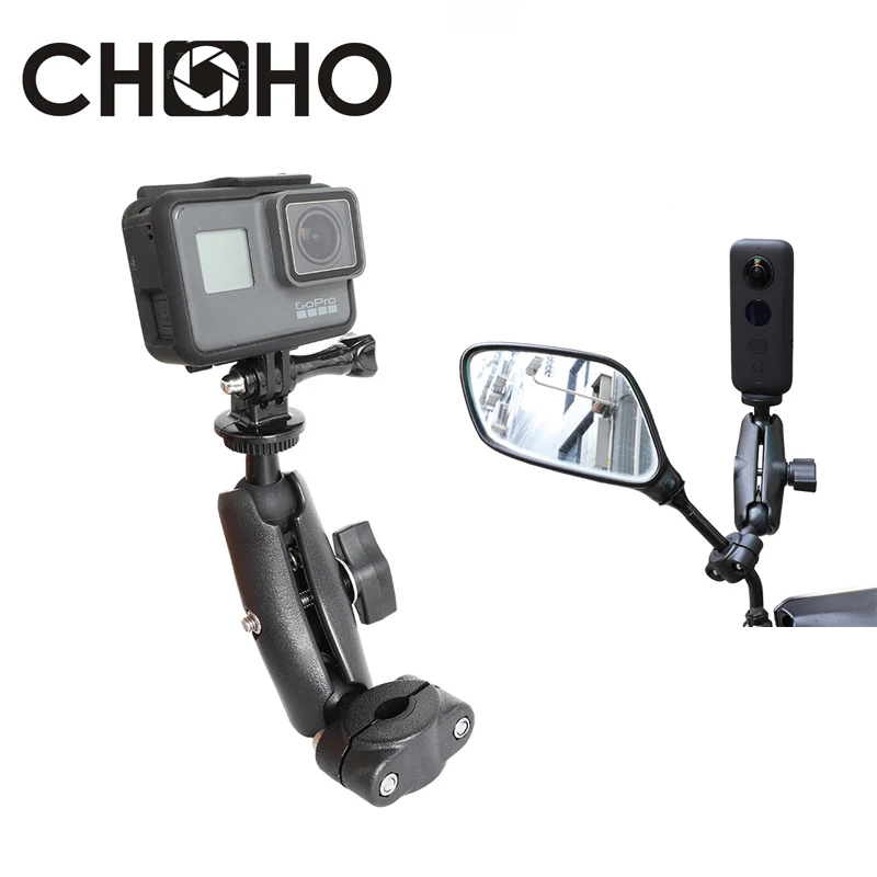Do akcesoriów Gopro uchwyt motocyklowy do montażu na lusterku wstecznym wspornik kierownicy roweru jazda dla Gopro Hero DJI Insta360