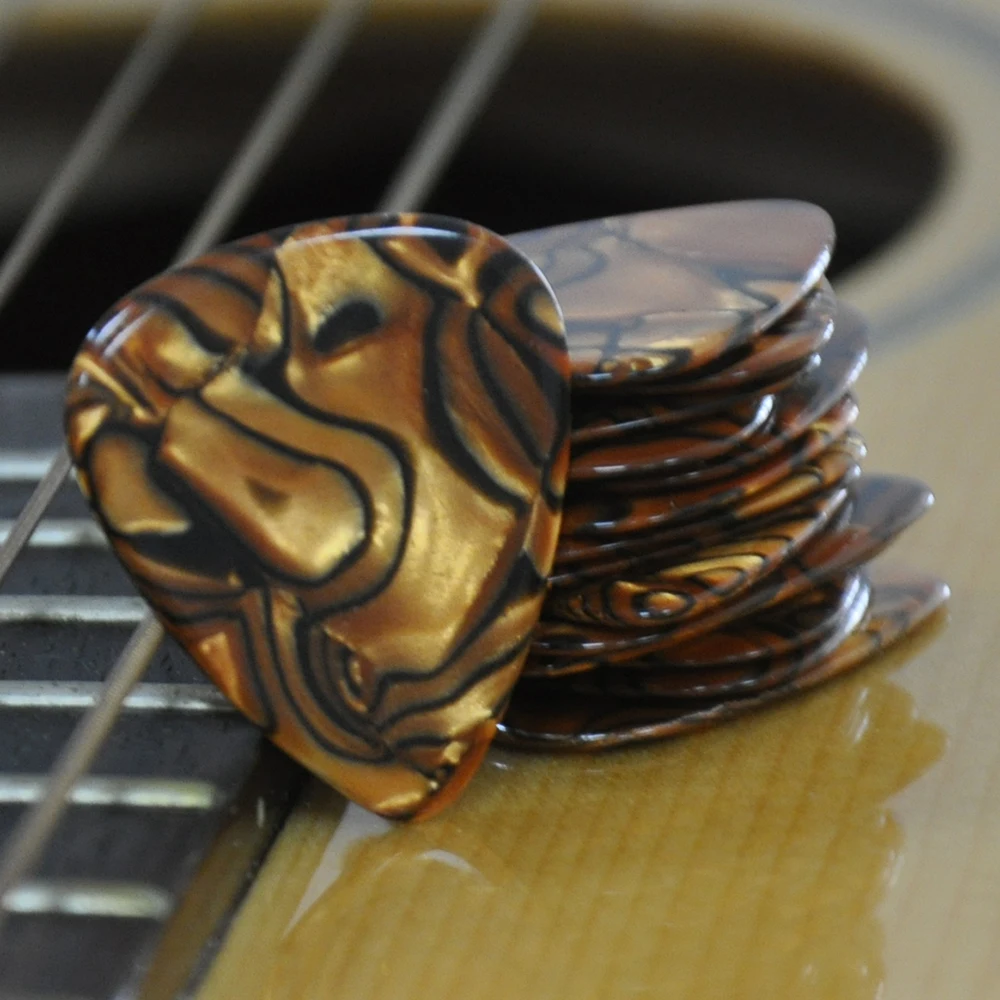 Lots of 100pcs Tiger Stripe Ultra Heavy 1.5mm Celluloid Guitar Picks Standard Plectra