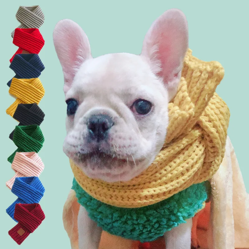 Pet Dog Cat Neck Scarf Winter Warm Knitting Scarf for Small Medium Dogs Chihuahua /Pug/Corgi /poodle Collar Grooming Accessories