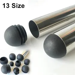 Furniture Steel Pipe Round Rubber Plug Spherical Head Round Plastic Plug End 16-35mm Chair Foot Cover Furniture Accessories