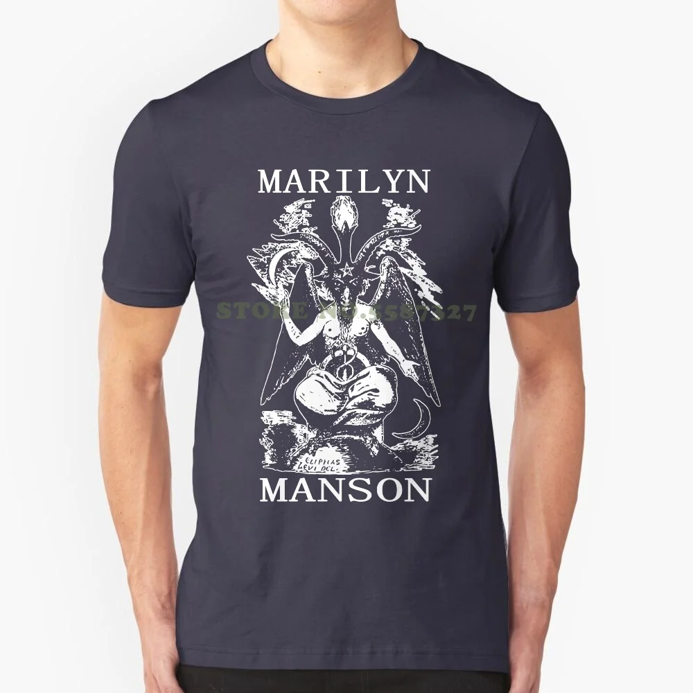 New Arrival Male Tees Casual Boy T Shirt Tops Discounts Marilyn Manson Baphomet T Shirt