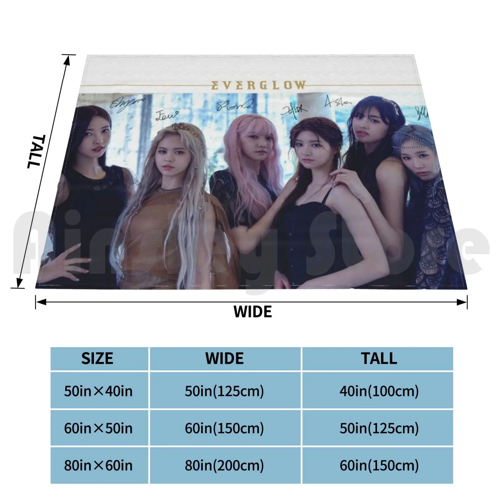 Blanket Everglow ? ? ? ? ?-Hush : Group ( With Printed Autographs ) | Design #2 2690 ? ? ? ? ? Adios