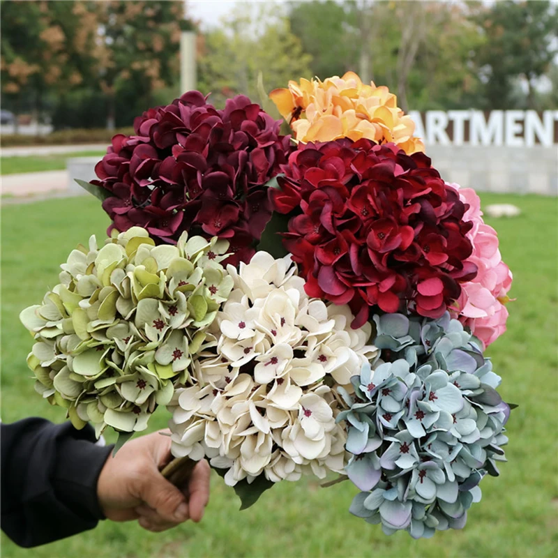 Künstliche Hortensienblumen Großhandel Hochzeitswand Heim- und Raumdekoration Zubehör DIY Brautstrauß Hintergrund Indoor Bonsai – Detail 8