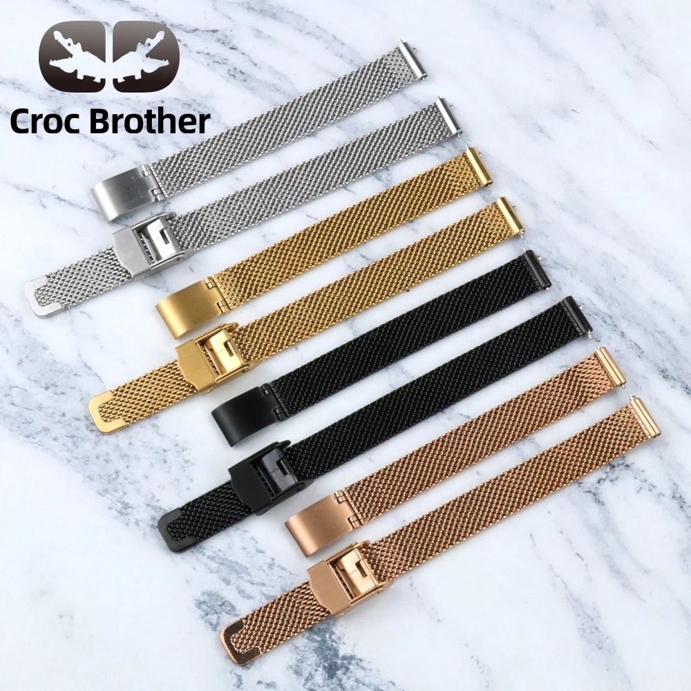 Quick Release Milanese Loop Watch Strap 10 12 14 16 18 20 22 MM For DW    Band Daniel Wellington 304 Stainless Steel Band Width