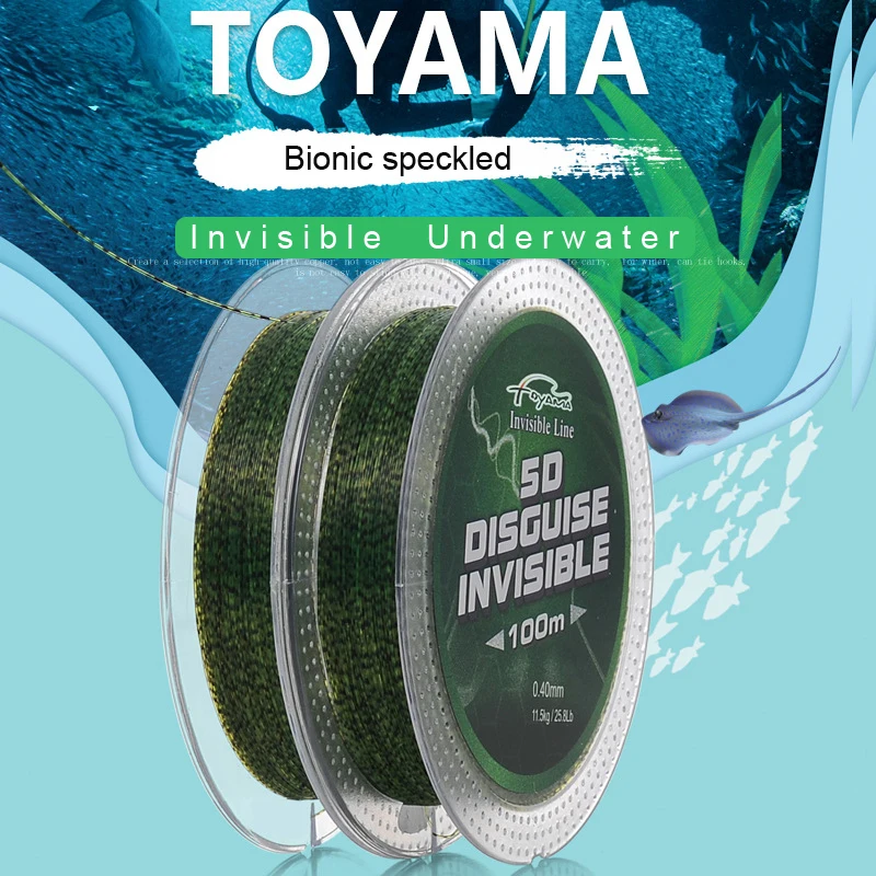 

TOYAMA 100m Speckle Invisible Fishing Line Sinking Super Fishingline Spotted Nylon Fly Strong Fishing Line Competition Pesca