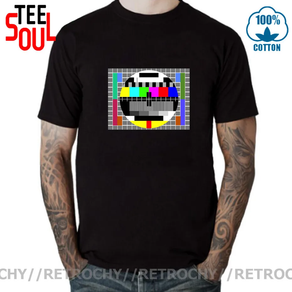 The Big Bang theory Test Signal T Shirt Men 2020 Summer Vector Television No Man T-shirt Sheldon Cooper Tshirt TV No Signal Tees