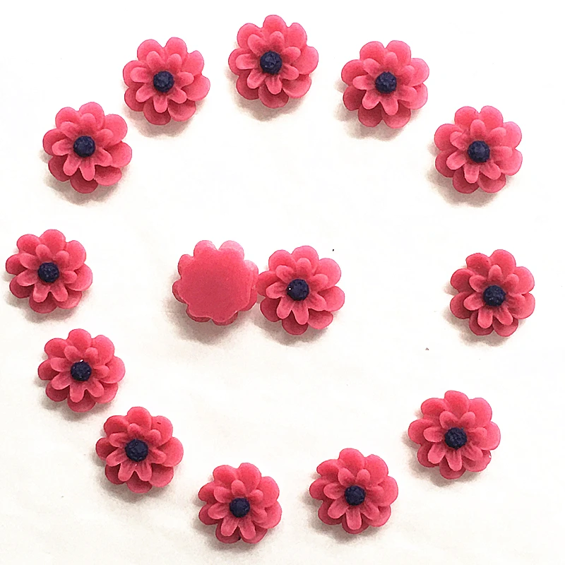 

100Pcs 10mm wine red rose Resin Flowers Decoration Crafts Flatback Cabochon For Scrapbooking Kawaii Cute Diy Accessories