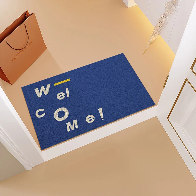 Nordic Entrance Doormat Modern Rectangular Bedroom Dust Proof PVC Door Mat Durable Non Slip Letters Floor Mats 