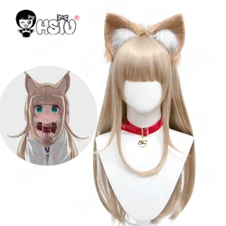 osakana cosplay wig 40hara Cat Kitty cosplay 「HSIU 」Fiber synthetic wig Linen Long wig Free Wig Cap 40 hara cosplay