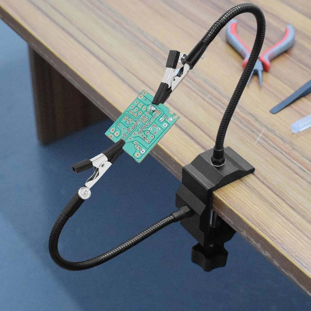 NEWACALOX Table Clamp Soldering Helping Hand Welding PCB Holder Third Hand Tool Soldering Station for SMD Welding Repair Tool