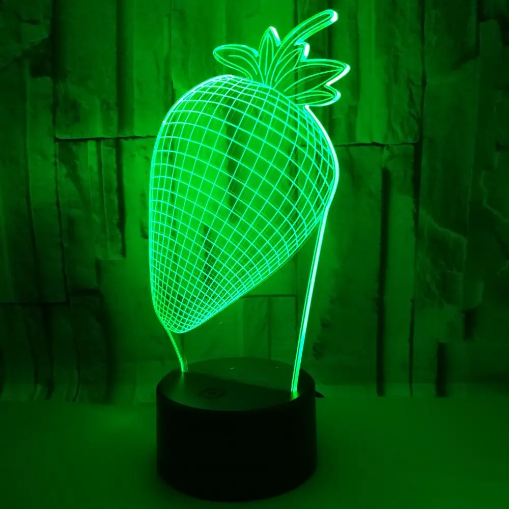 

Strawberry Table 3D Lamp Bedroom Decor Remote Control Discolouration Luminaria Night Light Lovely 7 color change Light