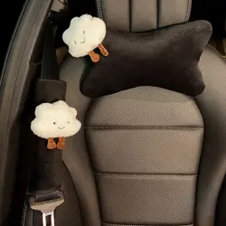 Cute Cartoon Cloud Styling Car Interior Accessories Soft Plush Car Neck Pillow Bone-Shaped Vehicle Headrest Waist Seat Cushion